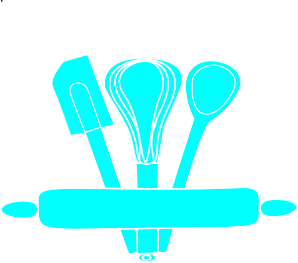 600x530 Blue Kitchen Utensils Clip Art