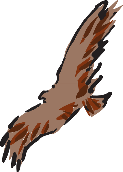426x593 Brown Bird Flying Art Clip Art