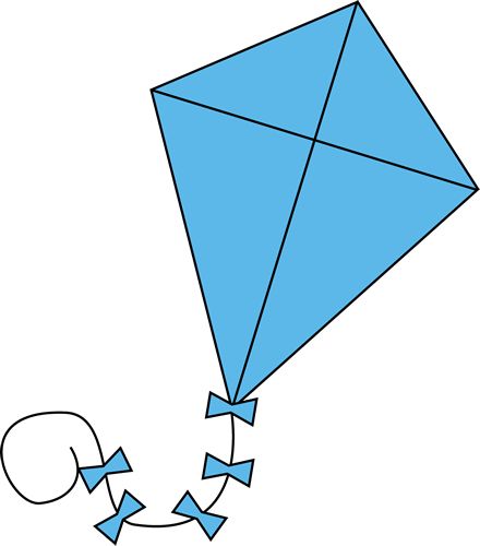 440x500 Kite Clipart Free Black And White