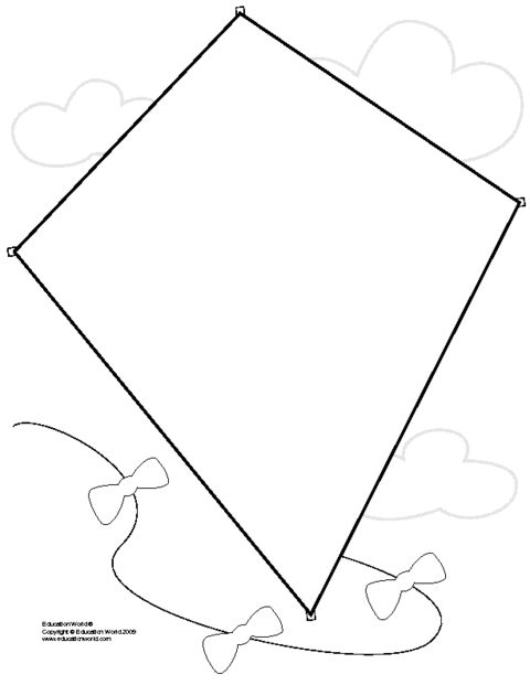 480x621 Kite Outline Clip Art
