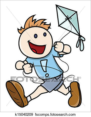 364x470 Clip Art Of Kid Flying Kite