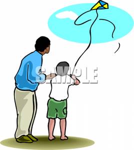 268x300 Father And His Son Flying A Kite Clipart Image