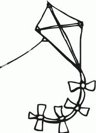 197x274 Kite Clipart Black And White