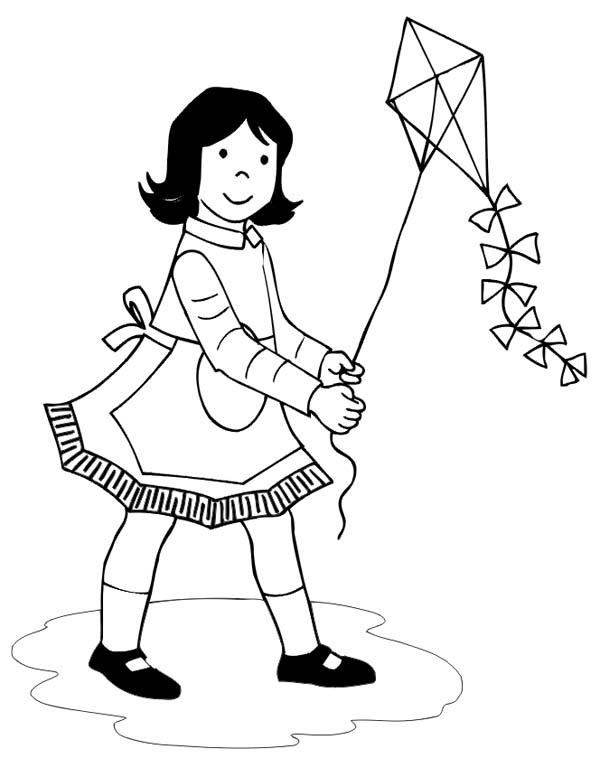 600x777 Game Playing Kite Coloring Pages Kite Coloring Pages Games