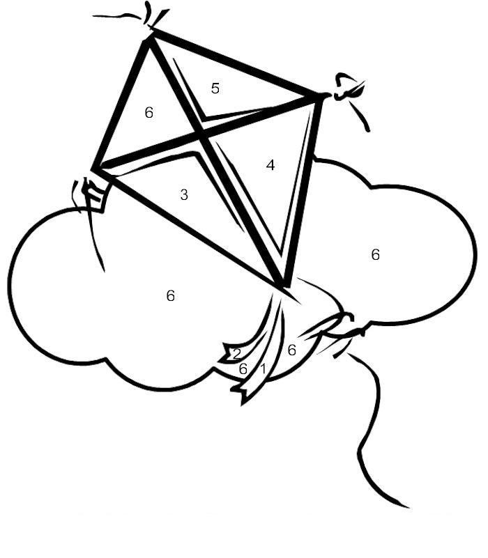 700x801 Kite Coloring Pages Flying In The Sky