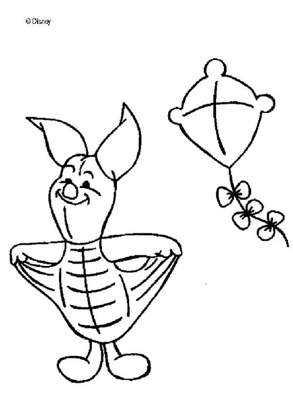601x850 Piglet's Kite Coloring Pages