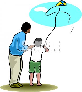 313x350 Clip Art Illustration Of An African American Man And His Son