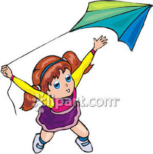 298x300 Little Girl Flying A Kite