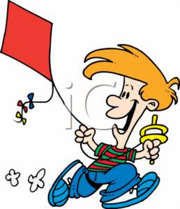 258x300 Cartoon Clipart Picture Of A Boy Flying A Kite