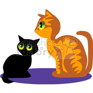 300x300 Royalty Free Orange Tabby Cat With Small Black Kitten 131145