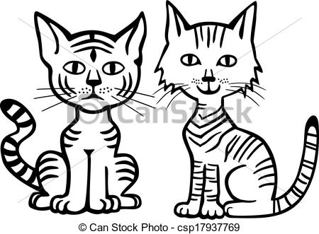 450x331 Tabby Cat Clipart Black And White