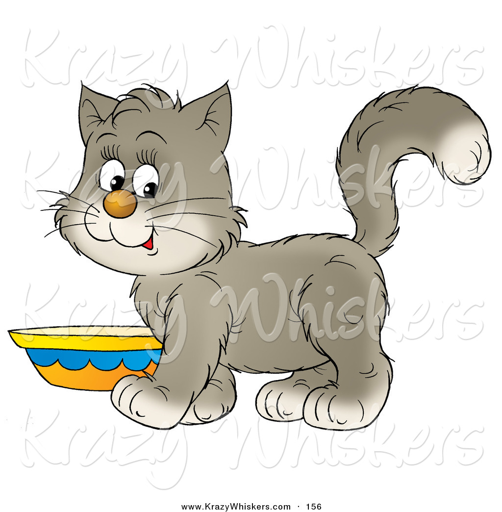 1024x1044 Critter Clipart Of Sweet Graynd White Kitten Standing By