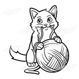 160x160 Kitten With Yarn Clipart