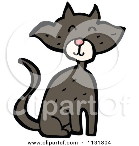 450x470 Clipart Of A Cartoon Blue Kitty Cat