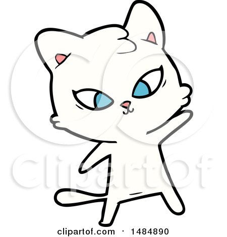 450x470 Cartoon Clipart Of A White Kitty Cat By Lineartestpilot