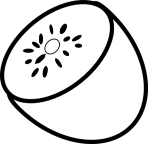 297x288 Half Kiwi Outline Clip Art