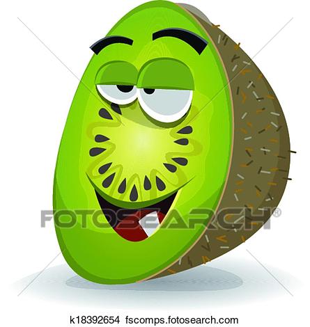 445x470 Clipart Of Cartoon Funny Kiwi Character K18392654