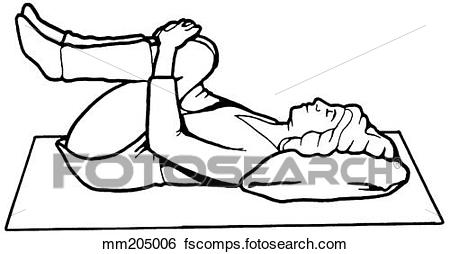 450x254 Stock Illustration Of Exercise, Double Knee To Chest Mm205006