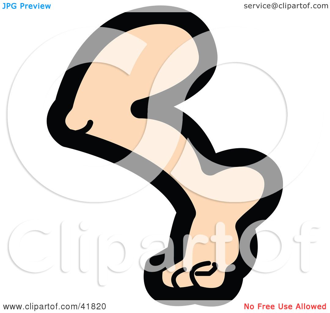 1080x1024 Clipart Illustration Of A Human Leg, Knee And Foot By Andy Nortnik