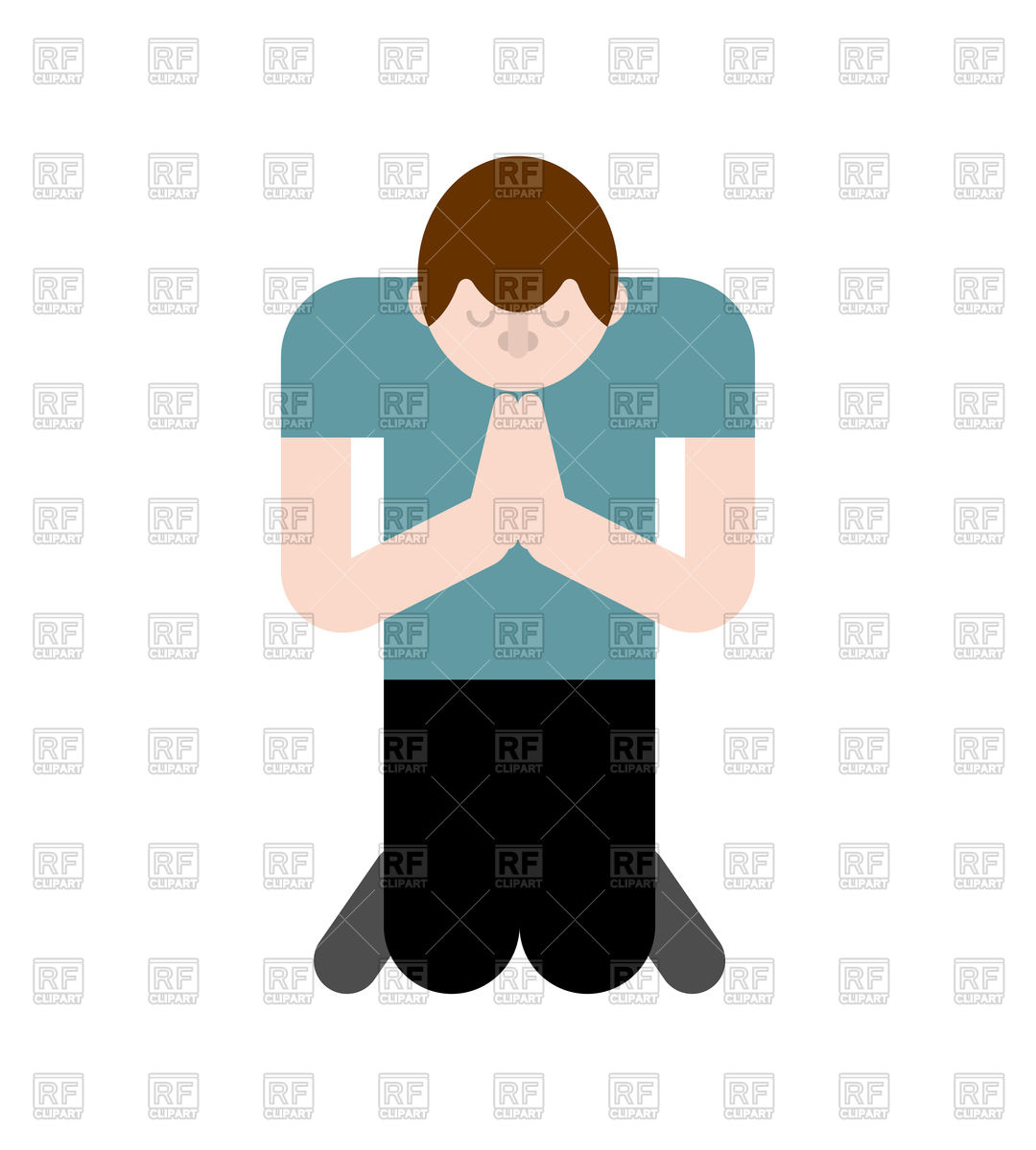 1080x1200 Man Is Praying On His Knees. Prayer To God. Royalty Free Vector