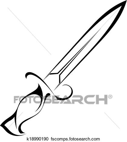 420x470 Clipart Of Tattoo Knife On White Background K18990190