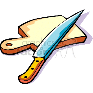 300x300 Royalty Free Cutting Board Knife 147854 Clip Art Images