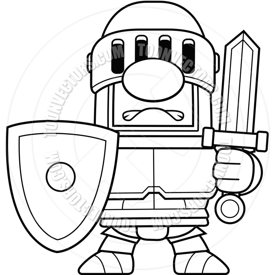 940x940 Cartoon Black Knight (Black And White Line Art) By Cory Thoman