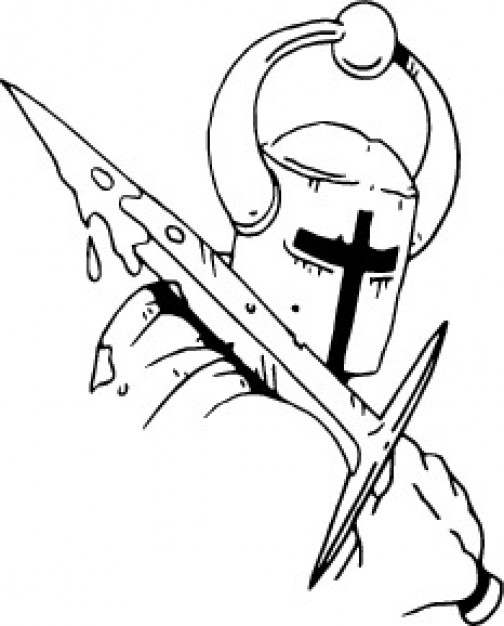 504x626 Knight With Protected Head And Sword Vector Free Download