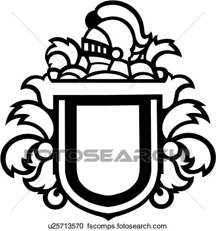 441x470 Clipart Of , Coat Of Arms, Helmet, Knight, Medieval, Ornaments