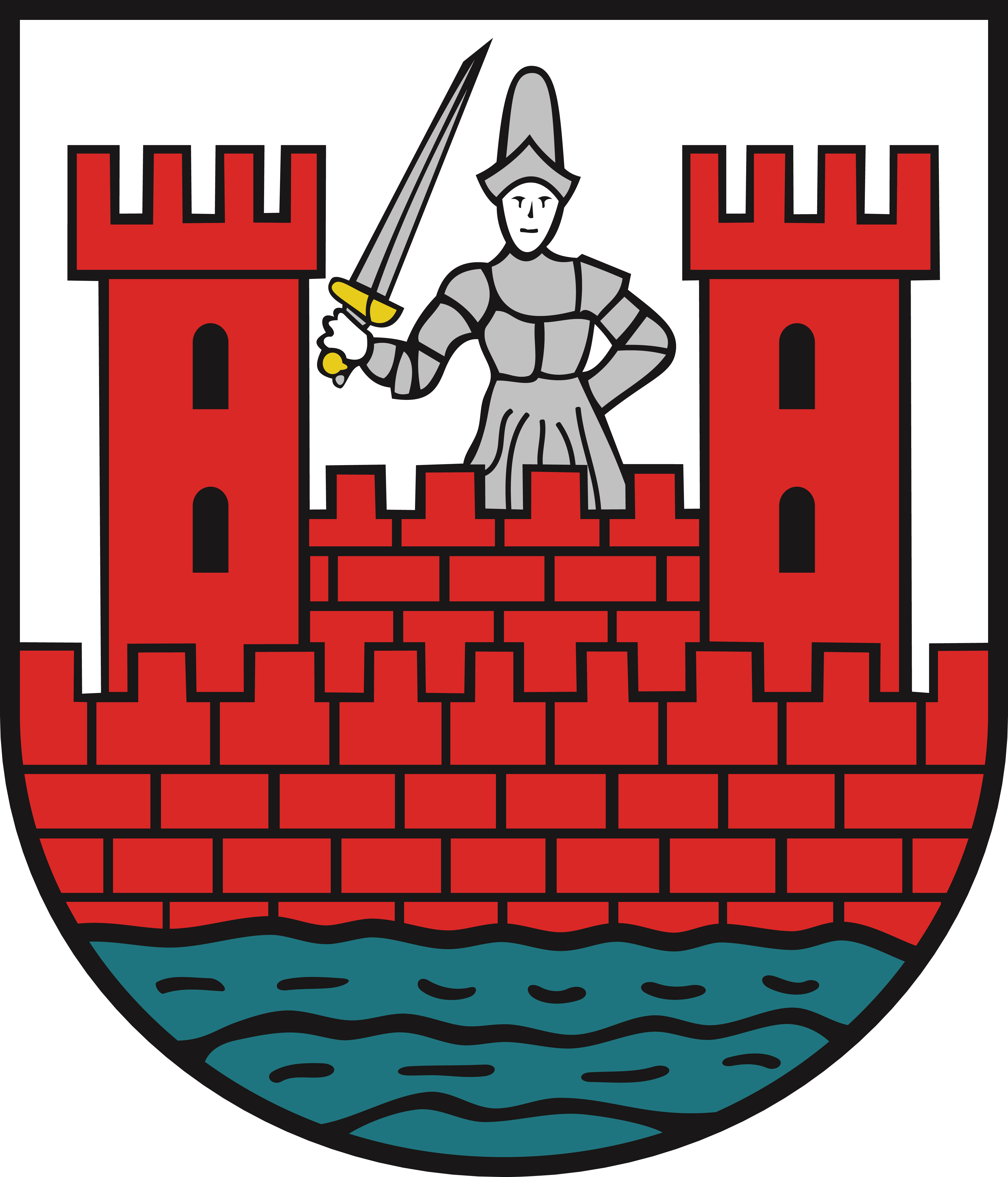 4000x4671 Free Clipart Of A Knight And Castle Coat Of Arms