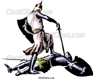 300x256 Knights In Battle Vector Clip Art