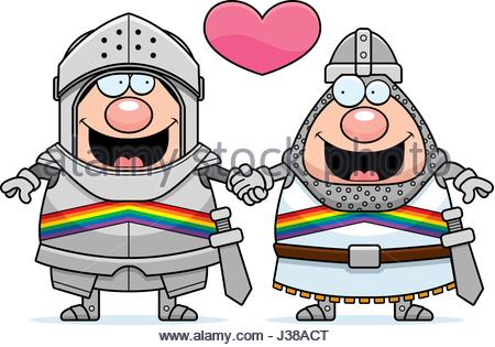 450x315 A Cartoon Illustration Of Two Gay Knights Holding Hands And