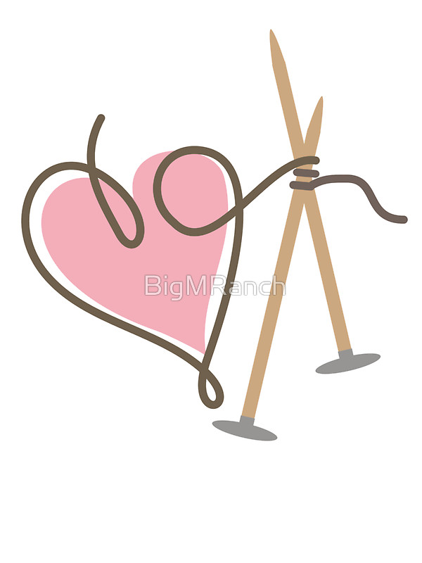 600x800 Love Knitting Needles Heart Yarn Stickers By Bigmranch Redbubble