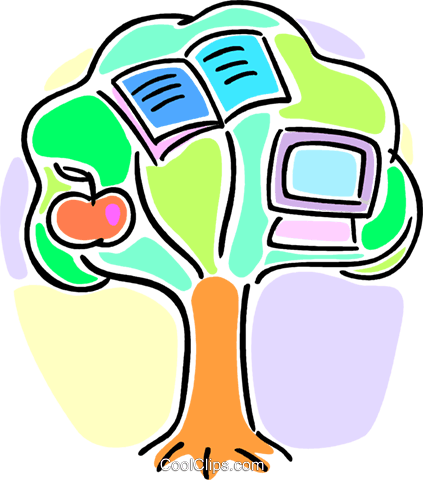 423x480 Tree Of Knowledge Royalty Free Vector Clip Art Illustration