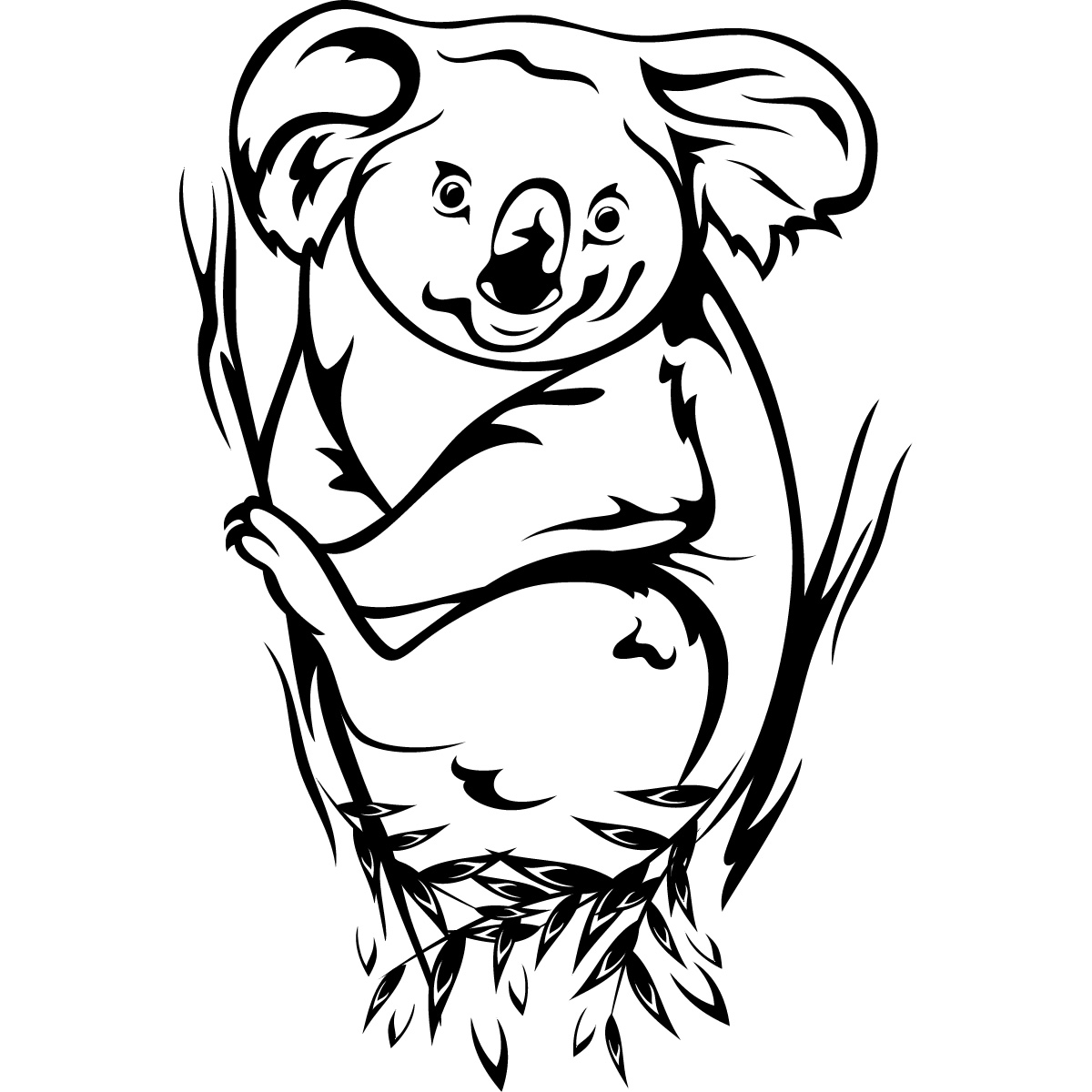 1200x1200 Koala Black And White Clipart Kid