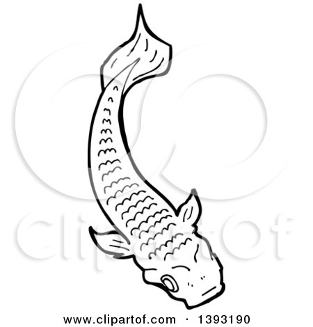 450x470 Carp Clipart Line Art