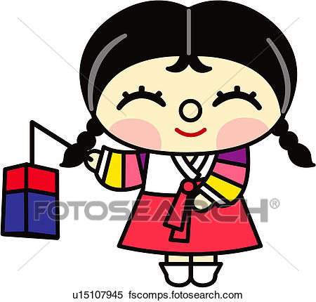 450x430 Clipart Of One Person, Holding, Person, People, Korean Lamp