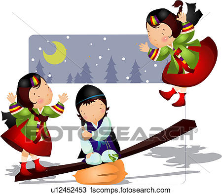 450x395 Drawing Of Korean Children Playing U12452453