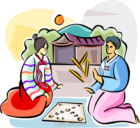 480x437 Korean Game Of Yut Royalty Free Vector Clip Art Illustration