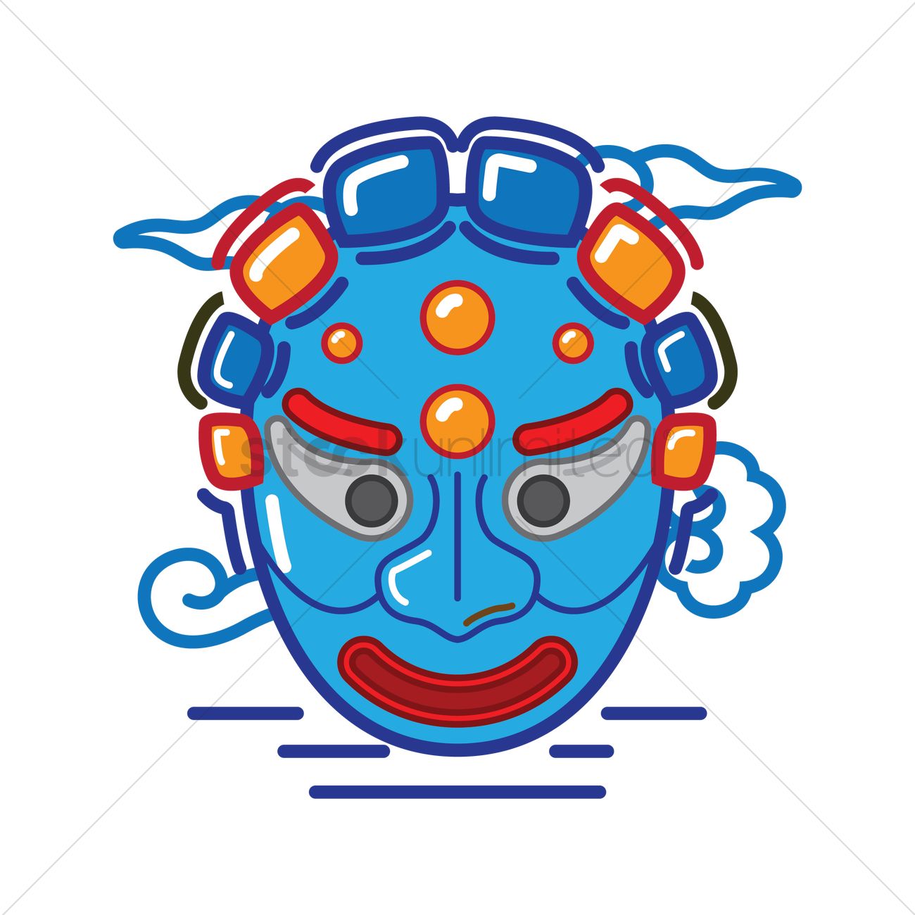 1300x1300 Korean Traditional Mask Design Vector Image