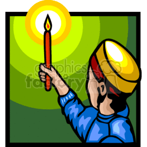 300x300 Royalty Free Person Holding A Candle For Kwanzaa 145001 Vector