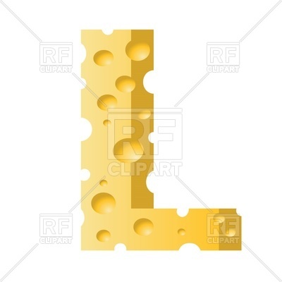 400x400 Font Made Of Cheese, Letter L Royalty Free Vector Clip Art Image