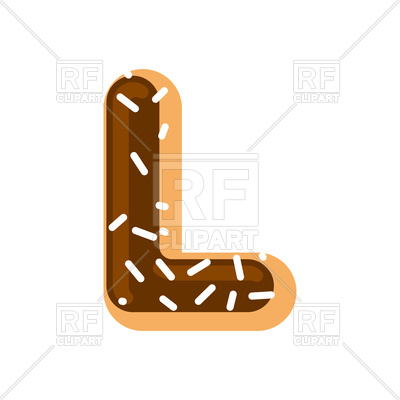 400x400 Letter L Donut Font Royalty Free Vector Clip Art Image