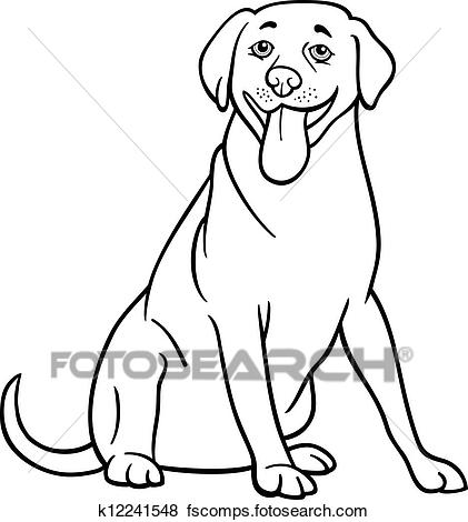 421x470 Clip Art Of Labrador Retriever Dog Cartoon For Coloring K12241548