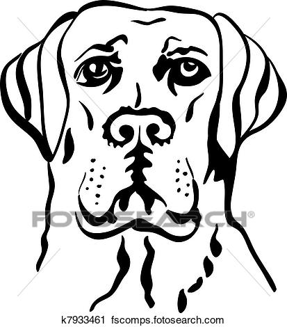 413x470 Clipart Of Vector Sketch Dog Breed Labrador Retrievers K7933461