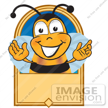450x450 Clip Art Graphic Of A Honey Bee Cartoon Character Label
