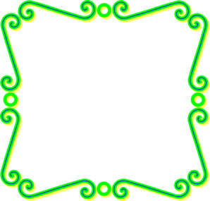 298x285 Green Scroll Art Label Clip Art