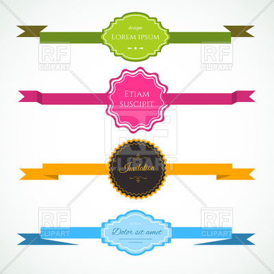 400x400 Ribbons With Labels Royalty Free Vector Clip Art Image