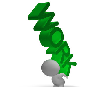 300x300 Work And 3d Character Shows Labor And Drudgery Royalty Free Stock