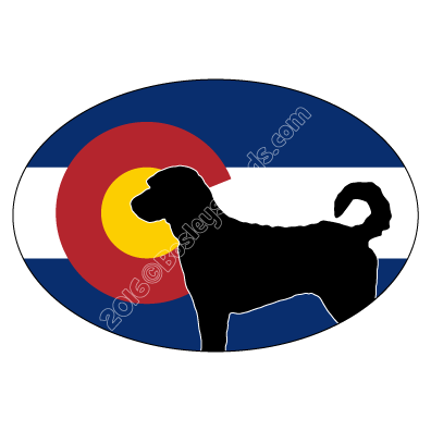 396x396 I Love My Colorado Labradoodle Dog Sticker Oval Bosley's Goods